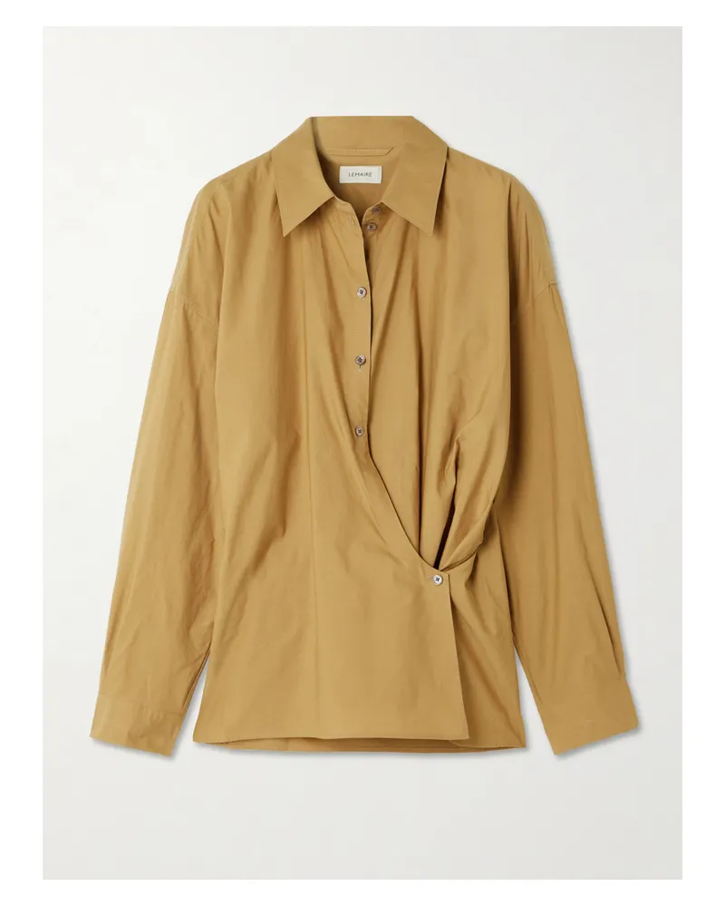 Christophe Lemaire Hemd Aus Popeline Aus Einer Baumwoll-seidenmischung Mit Twist-detail Und Wickeleffekt - Braun Braun
