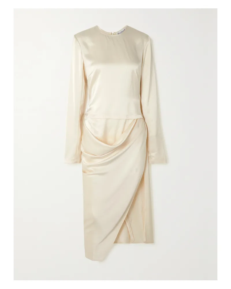 J.W.Anderson Asymmetrisches Midikleid Aus Satin - Elfenbein Elfenbein
