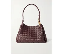 Parachute Medium Intrecciato Leather Shoulder Bag - Burgundy