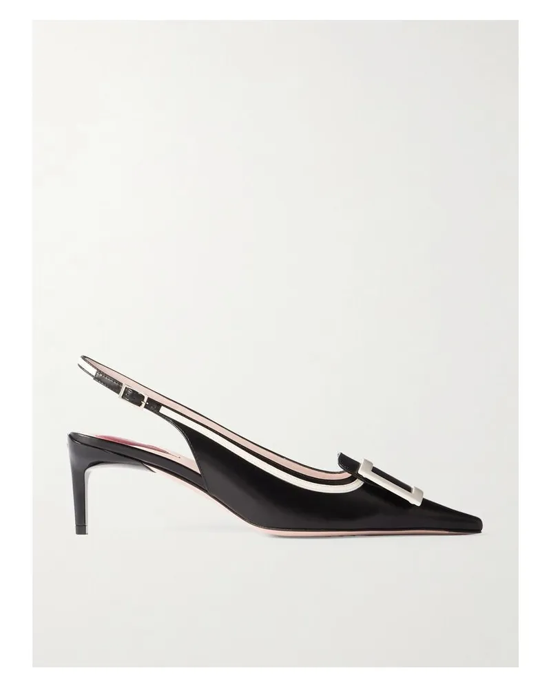 Roger Vivier New Canard 55 Slingback-pumps Aus Lackleder Mit Schnalle Und Spitzer Kappe - Schwarz Schwarz