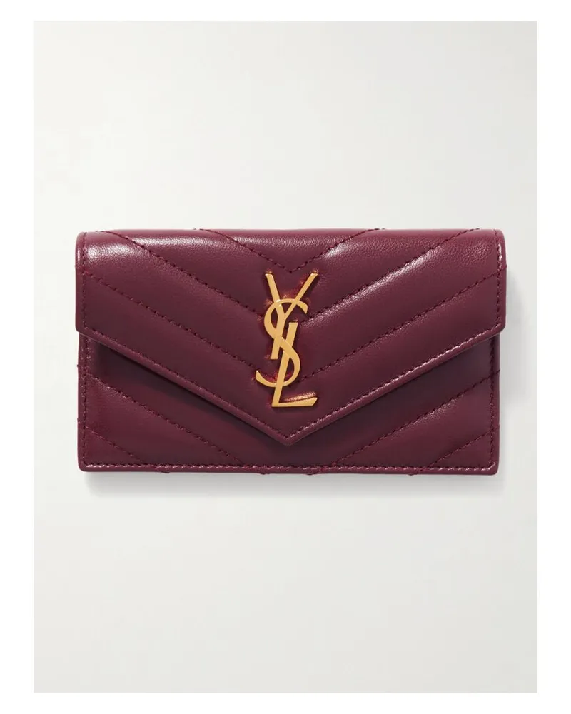Saint Laurent Cassandre Portemonnaie Aus Matelassé-leder - Rot Rot