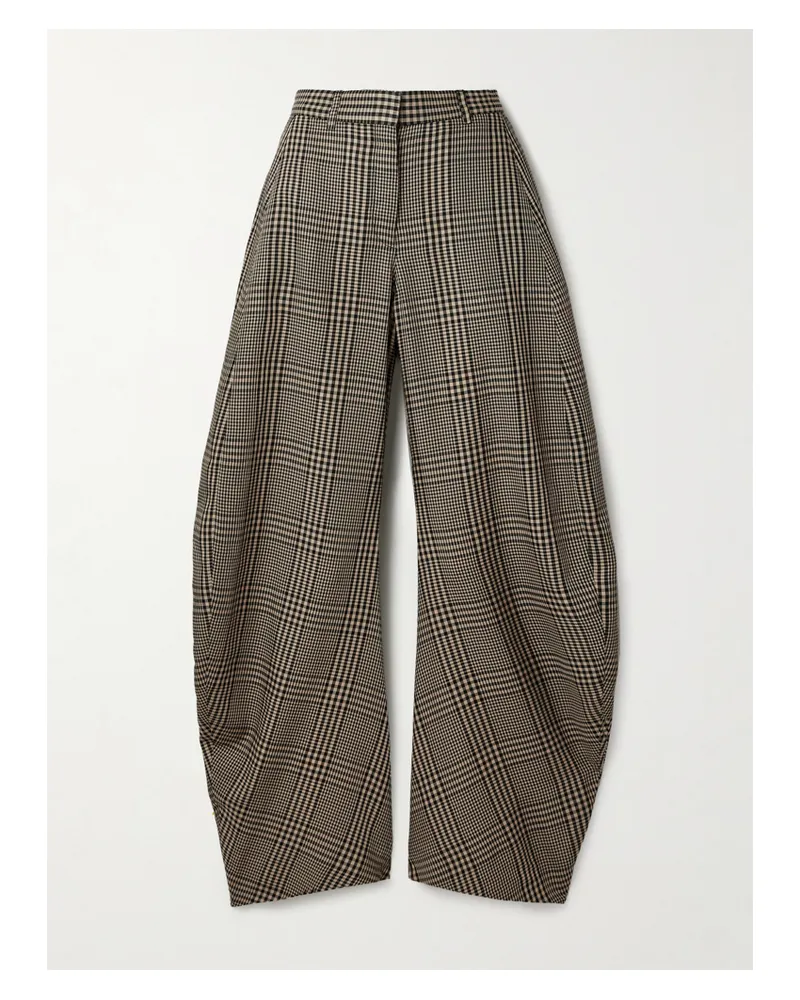Acne Studios Barrel-hose Aus Webstoff Mit Karomuster - Braun Braun