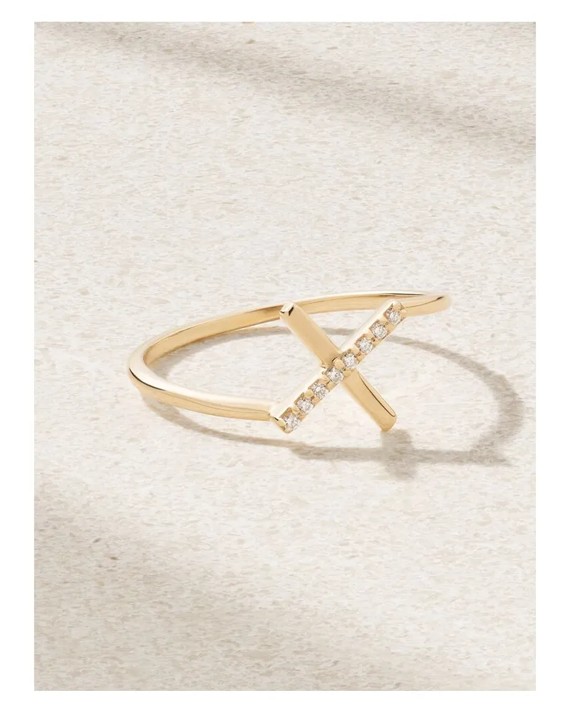 Melissa Joy Manning X Marks The Spot Ring Aus 14 Karat Recyceltem Gold Mit Diamanten Gold