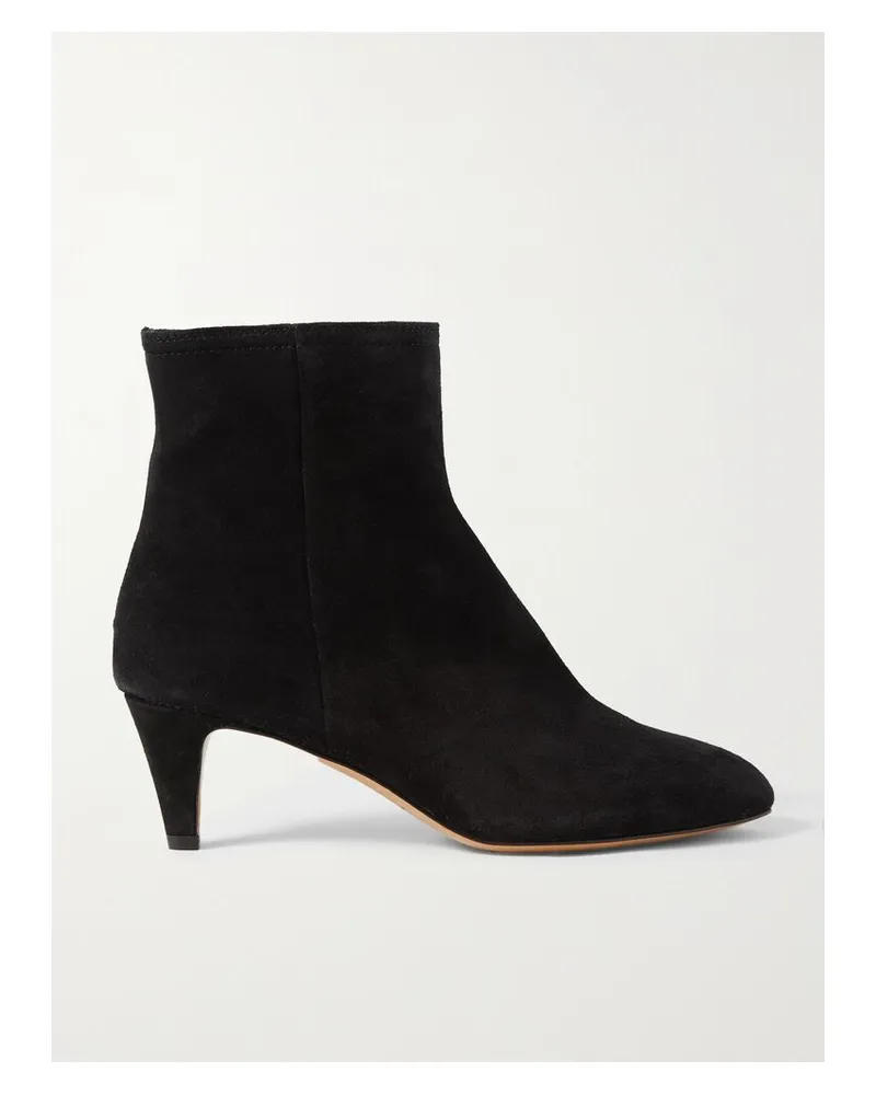 Isabel Marant Deone Ankle Boots Aus Veloursleder - Schwarz Schwarz