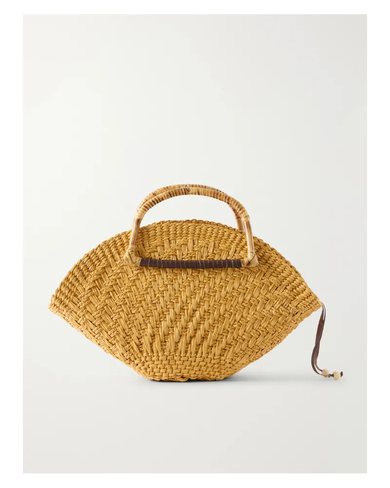 Sensi Studio Leather-trimmed Straw Tote - Neutrals Neutrals