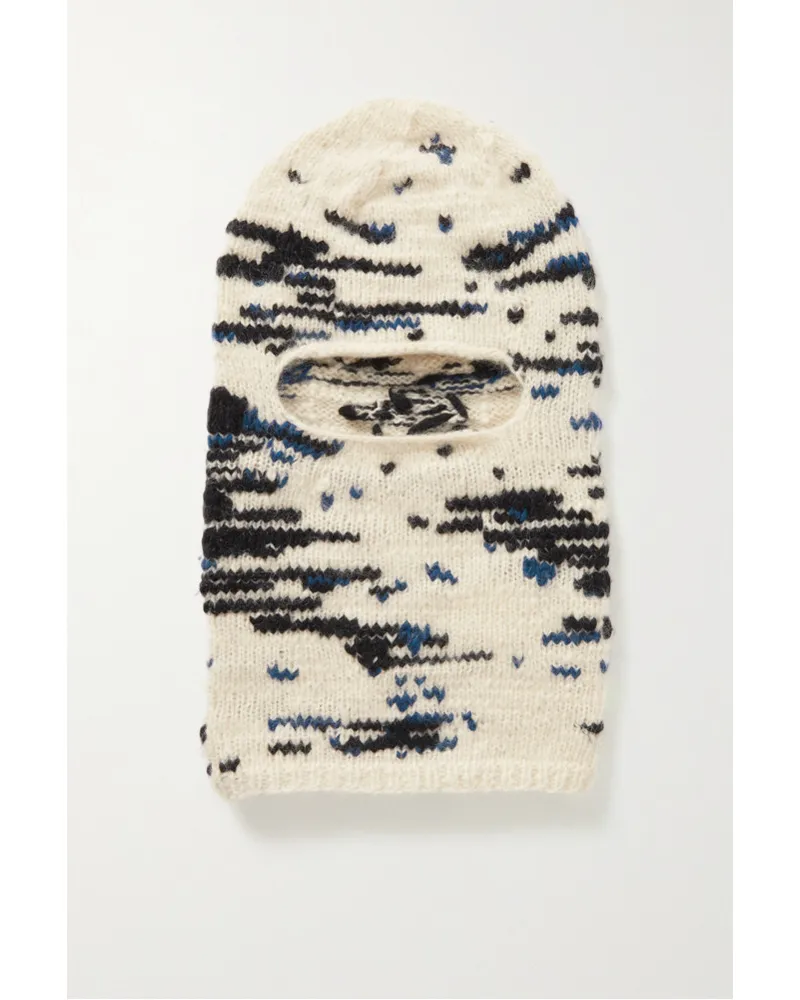 Stella McCartney Balaklava aus Wolle mit Intarsienmuster Ecru