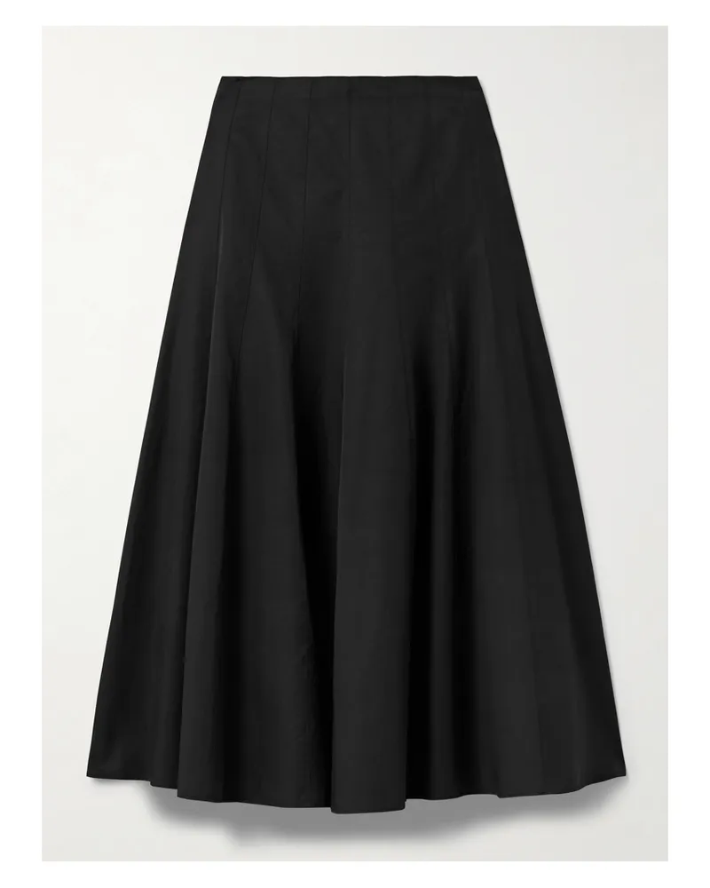 Proenza Schouler Heidi Midirock Aus Einer Baumwollmischung Mit Falten - Schwarz Schwarz