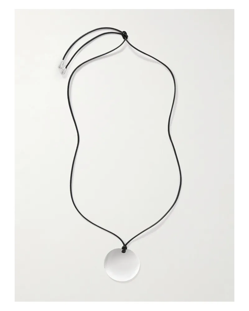 Sophie Buhai Medium Full Moon Cord And Silver Necklace Silver
