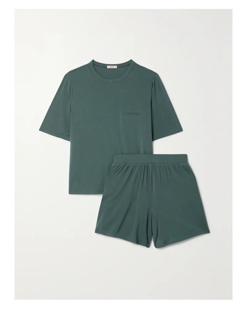 Eberjey Finley Pyjama Aus Stretch-bambus - Grün Grün