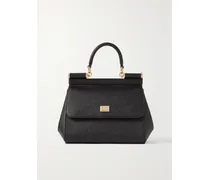 Sicily Small Textured-leather Shoulder Bag - Black