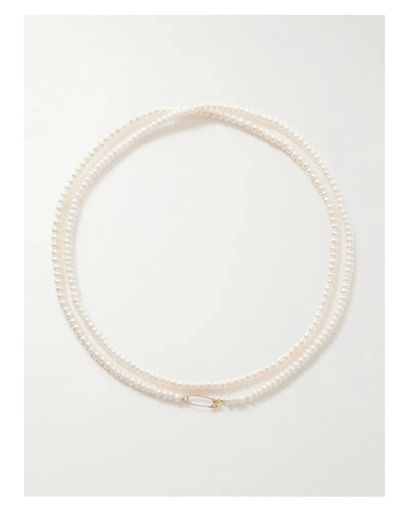 Loren Stewart 14-karat Gold Pearl Necklace - White White