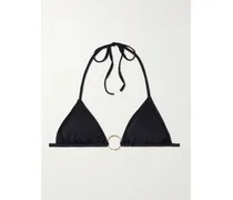 Miami Embellished Triangle Bikini Top - Black