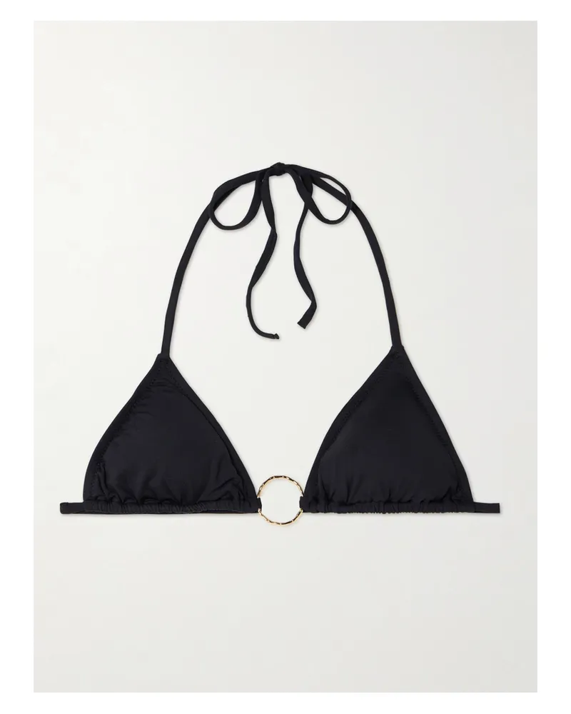 Melissa Odabash Miami Embellished Triangle Bikini Top - Black Black