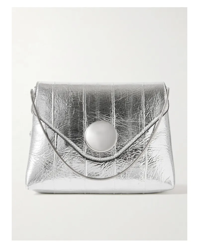KHAITE Bobbi Metallic Eel Shoulder Bag - Silver Silver