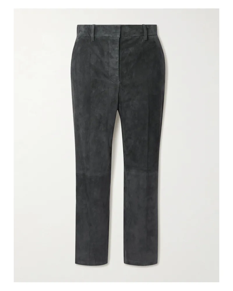 Joseph Coleman Hose Mit Schmalem Bein Aus Stretch-veloursleder - Grau Grau