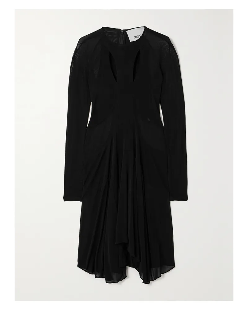 Isabel Marant Radiya Asymmetrisches Kleid Aus Jersey Mit Raffungen - Schwarz Schwarz