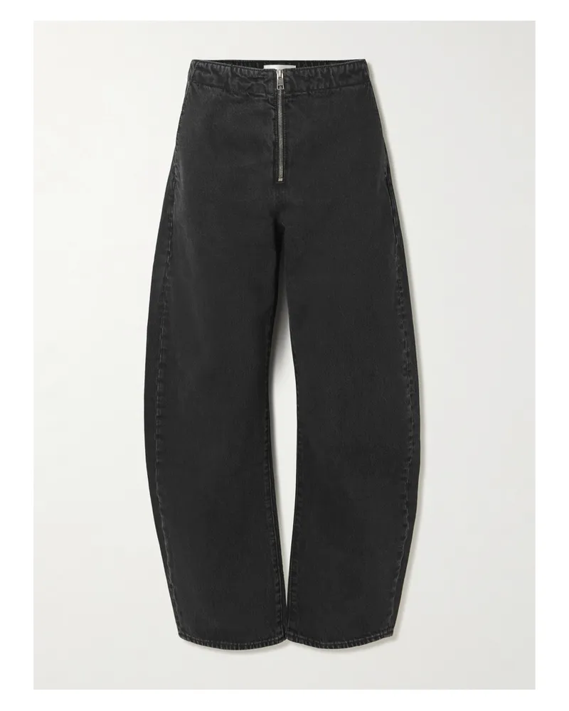 Frame Denim The Zip High-rise Barrel-leg Jeans - Blue Blue