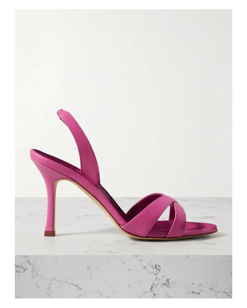Manolo Blahnik Callasli 90 Slingback-sandalen Aus Leder - Pink Pink