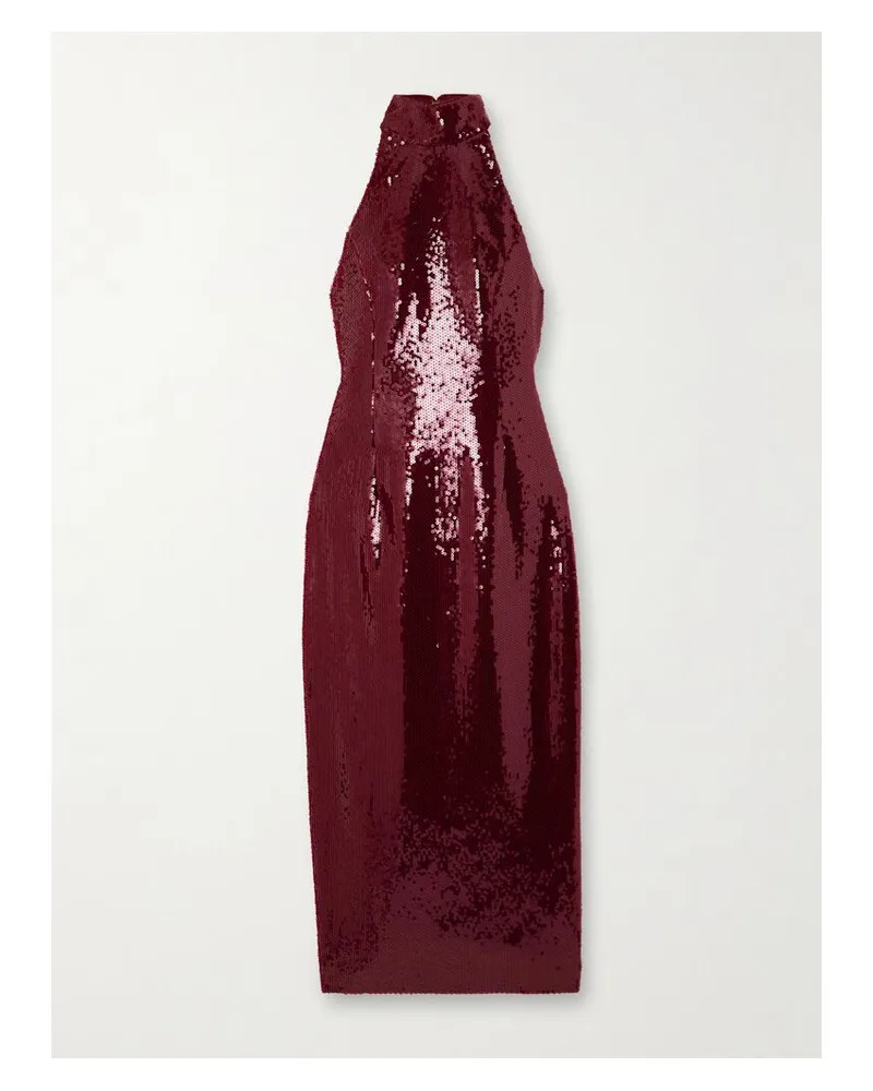 Rebecca Vallance Zelda Midikleid Aus Satin Mit Pailletten Und Schleifen - Rot Rot
