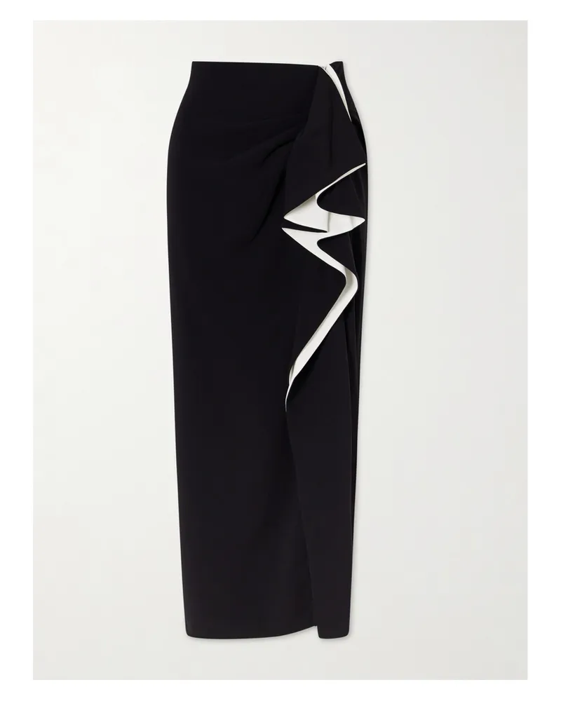 Proenza Schouler Cella Ruffled Crepe Maxi Skirt - Black Black