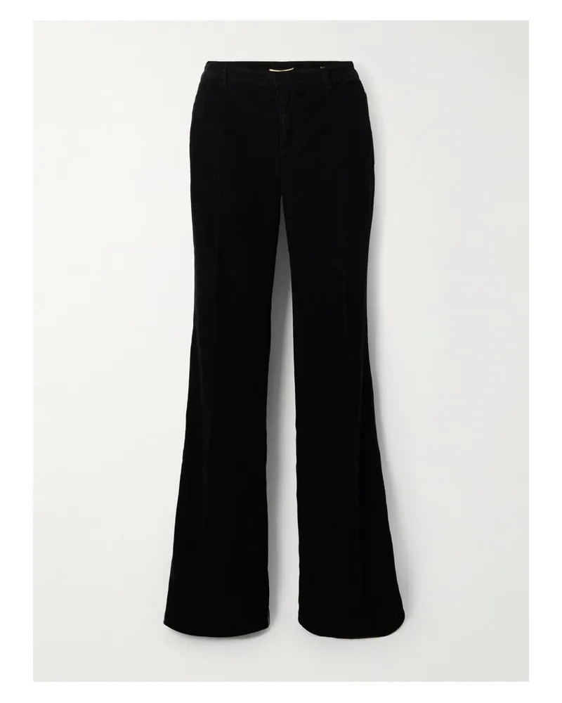 Saint Laurent Bootcut-hose Aus Baumwollcord - Schwarz Schwarz