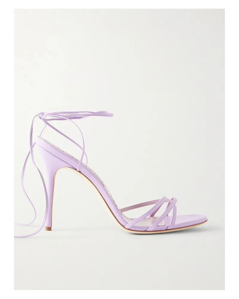 Manolo Blahnik Leva 105 Leather Sandals - Purple Purple
