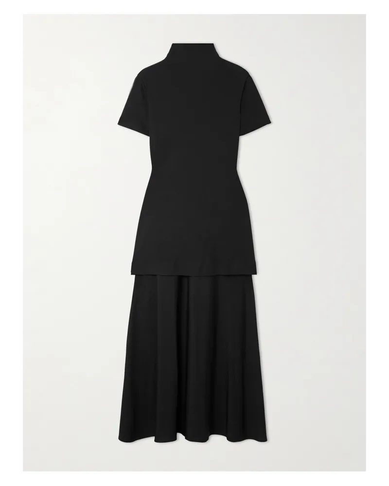 Jil Sander Layered Crepe Maxi Dress - Black Black
