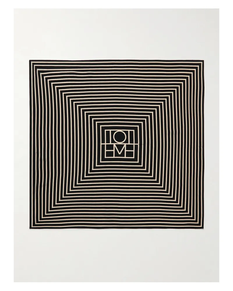 Totême Printed Silk Crepe De Chine Scarf - Black Black