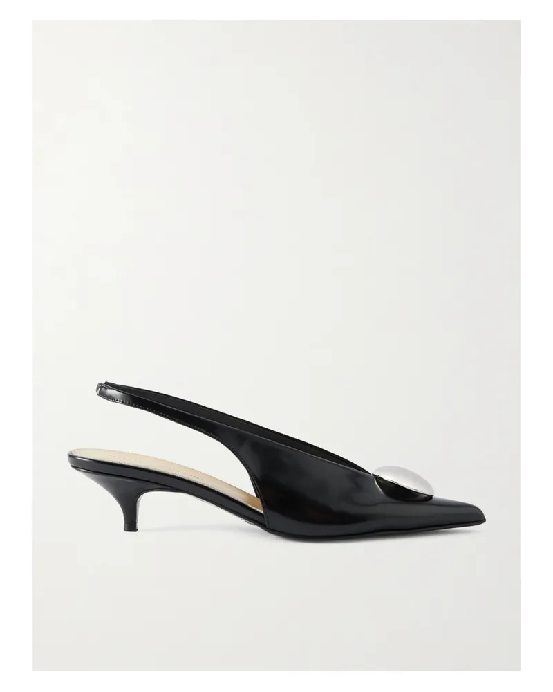 Proenza Schouler Dome Slingback-pumps Aus Leder Mit Verzierung - Schwarz Schwarz
