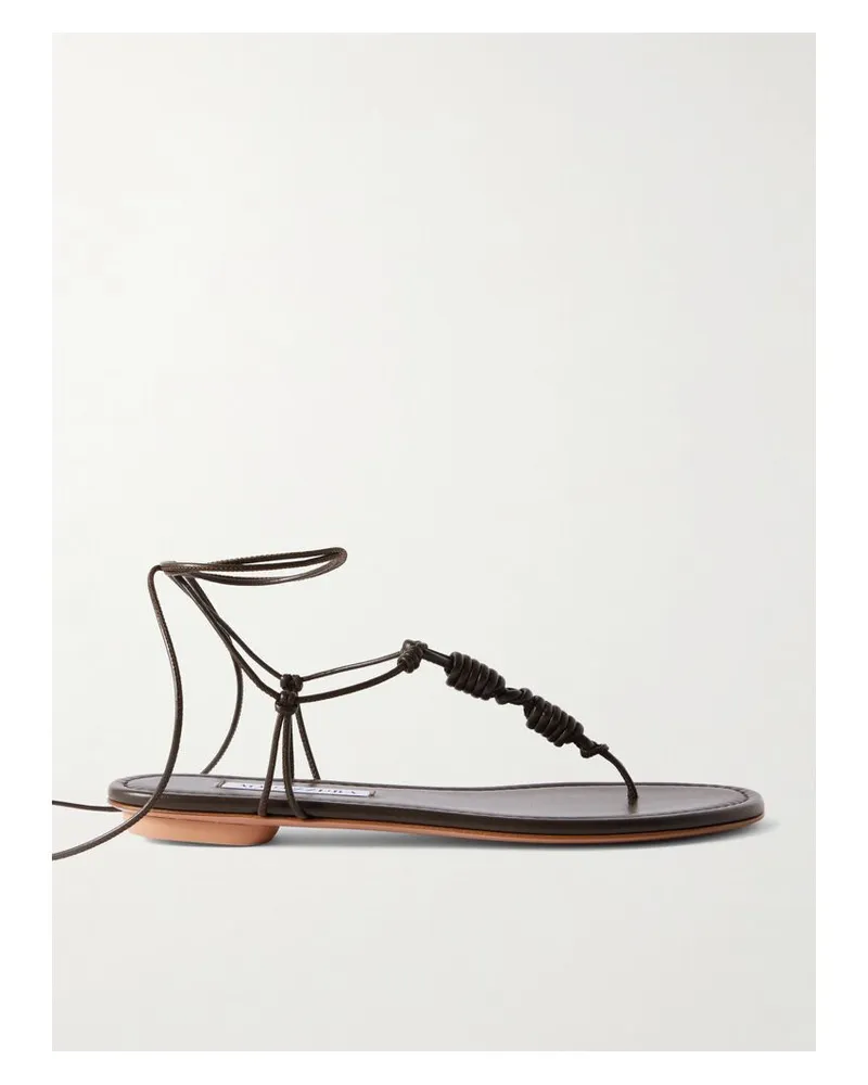 Aquazzura Oaxaca Sandalen Aus Leder Mit Knoten - Braun Braun