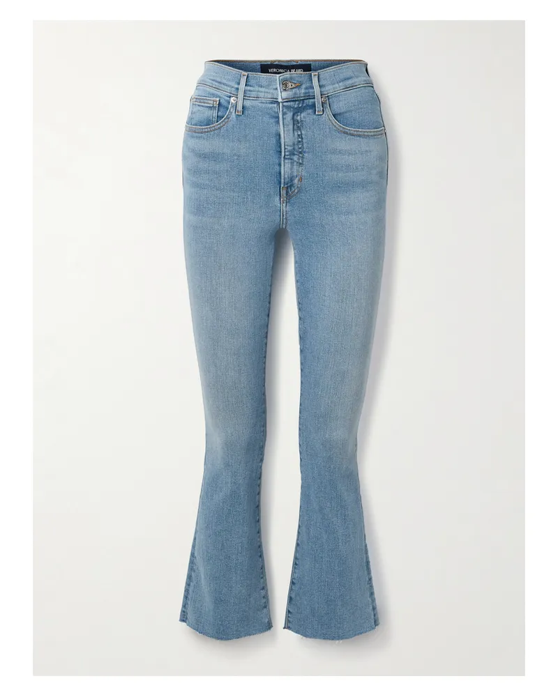 Veronica Beard Carolina Verkürzte, Hoch Sitzende Schlagjeans - Blau Blau