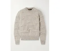 Gathered Knitted Wool Sweater - Gray