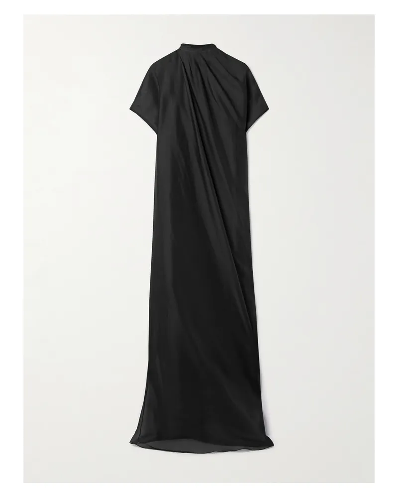 KHAITE Essie Robe Aus Seidenorganza Mit Raffungen - Schwarz Schwarz
