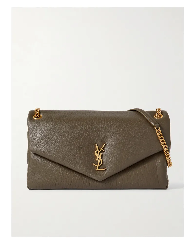Saint Laurent Calypso Large Padded Textured-leather Shoulder Bag - Brown Brown
