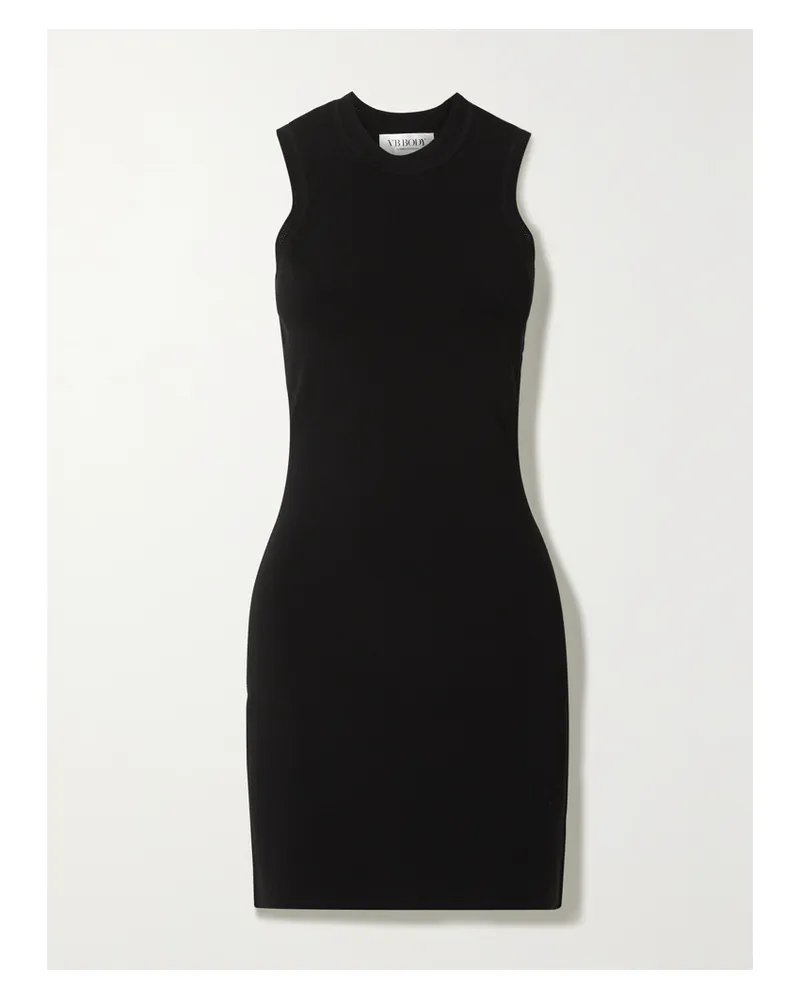 Victoria Beckham Vb Body Minikleid Aus Stretch-strick - Schwarz Schwarz