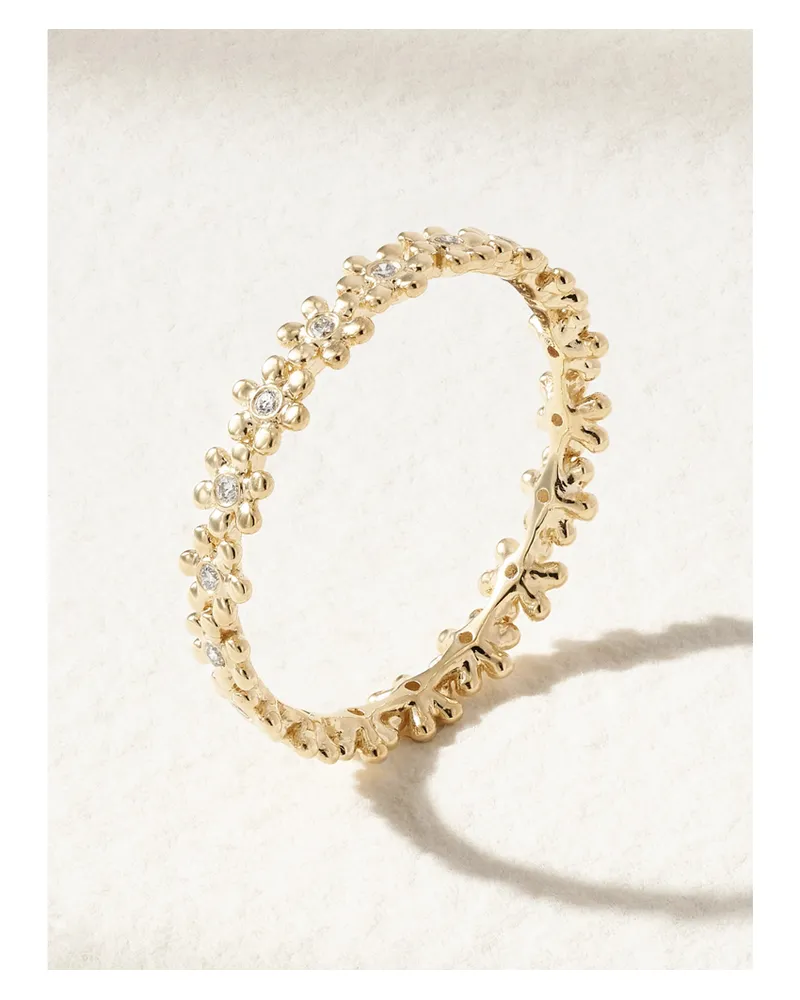 Sydney Evan Tiny Daisy Eternity Ring Aus 14 Karat Gold Mit Diamanten Gold