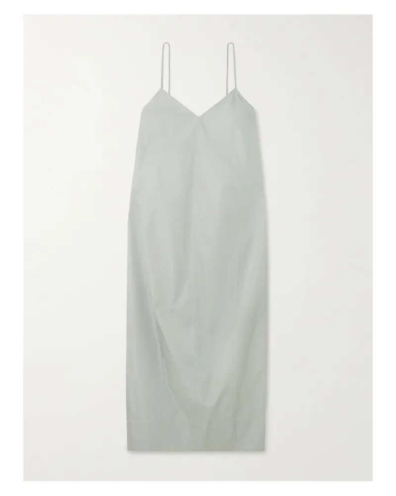 St. Agni Midikleid Aus Recycelten Taft - Silber Silber