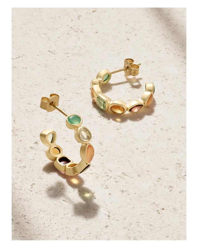 Pippa Small Creolen Aus 18 Karat Gold Mit Mehreren Steinen - Mehrfarbig Mehrfarbig