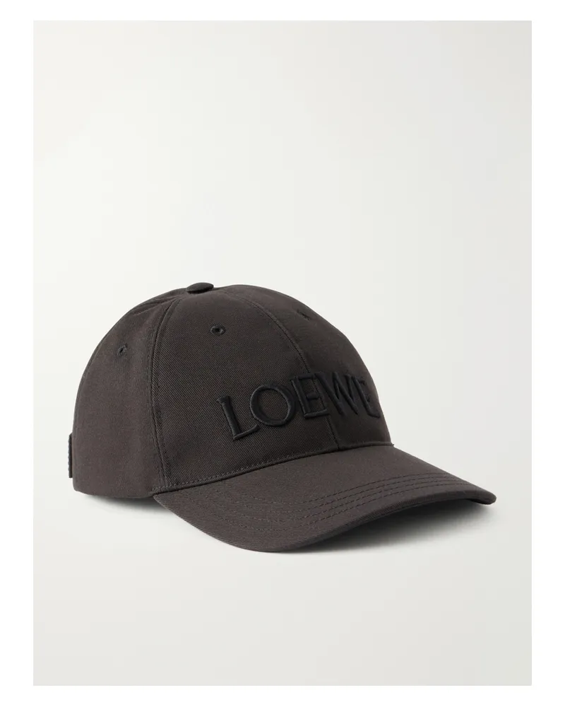 Loewe Paula's Ibiza Logo-embroidered Cotton-twill Cap - Black Black