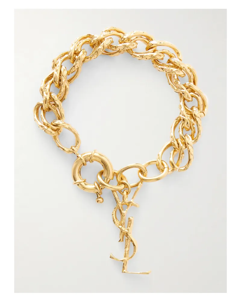 Saint Laurent Goldfarbenes Armband Gold