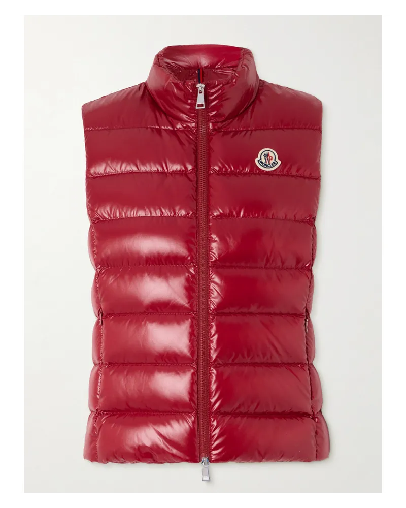 Moncler Ghany Daunenweste aus Gestepptem Shell Rot