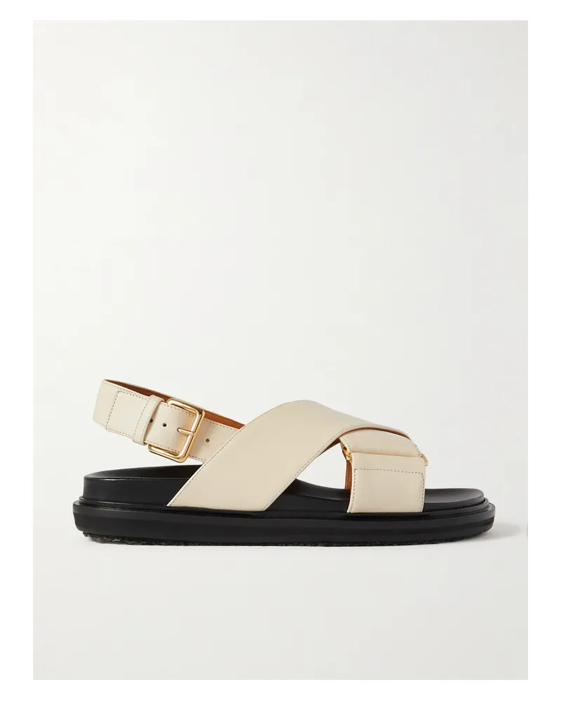 Marni Fussbett Leather Slingback Sandals - White White