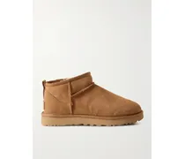 Classic Ultra Mini Ankle Boots Aus Shearling - Braun