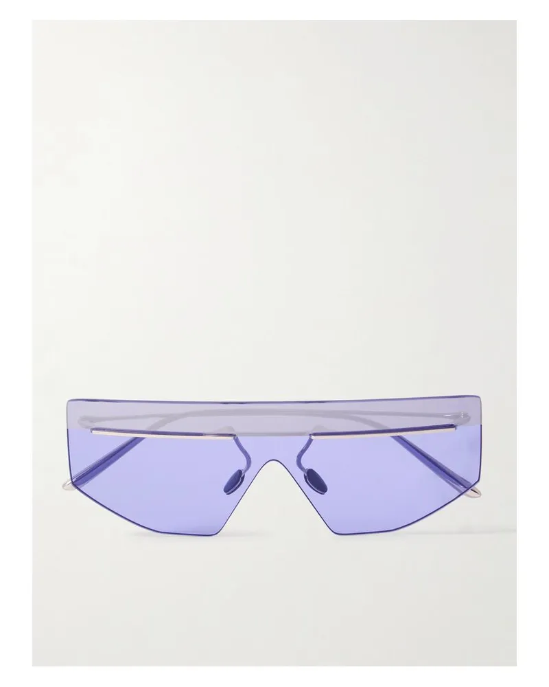 Prada Rahmenlose Sonnenbrille Mit D-glas Und Silberfarbenen Details Silber
