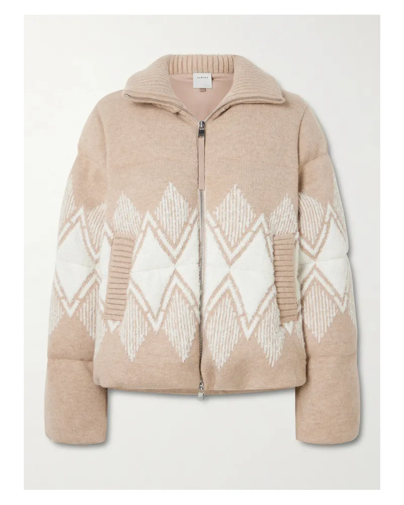 Varley Belinda Wattierte Jacke Aus Strick Mit Fair-isle-muster - Braun Braun