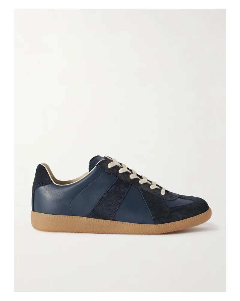 Maison Margiela Replica Sneakers Aus Leder Und Veloursleder - Blau Blau