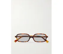Rectangular-frame Tortoiseshell Acetate Sunglasses
