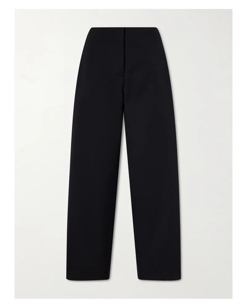 The Row Galileo High-waist Wool Curved Pants - Black Black