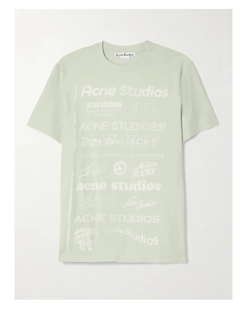 Acne Studios T-shirt aus Baumwoll-jersey mit Prints Grün