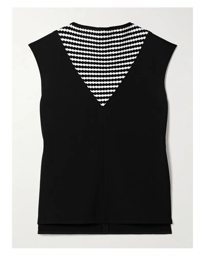 Proenza Schouler Prescott Oberteil Aus Crêpe Und Gestreiftem Strick - Schwarz Schwarz